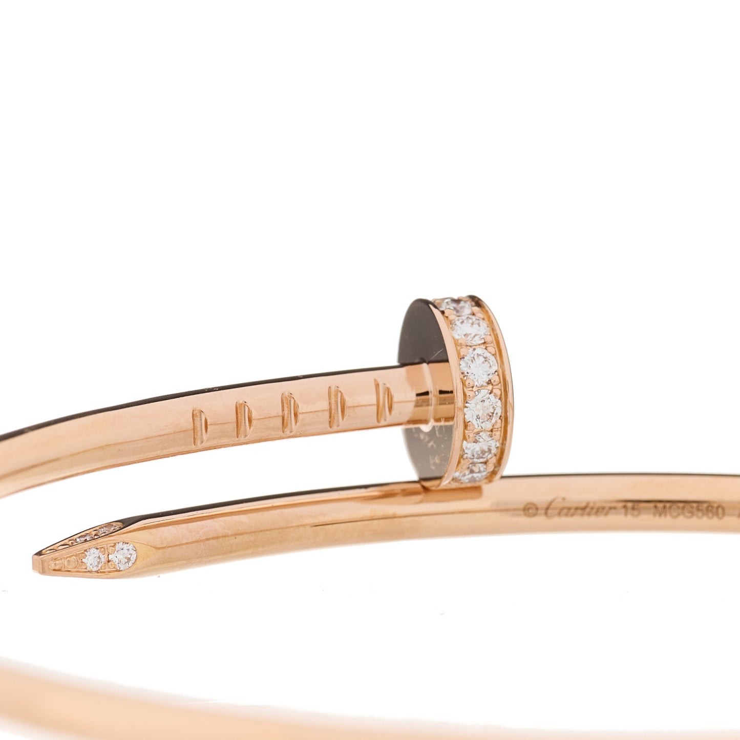 18K Pink Gold Diamond Small Juste Un Clou Bracelet 15