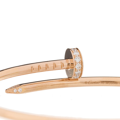 Cartier 18K Pink Gold Diamond Small Juste Un Clou Bracelet 15 4 of 6