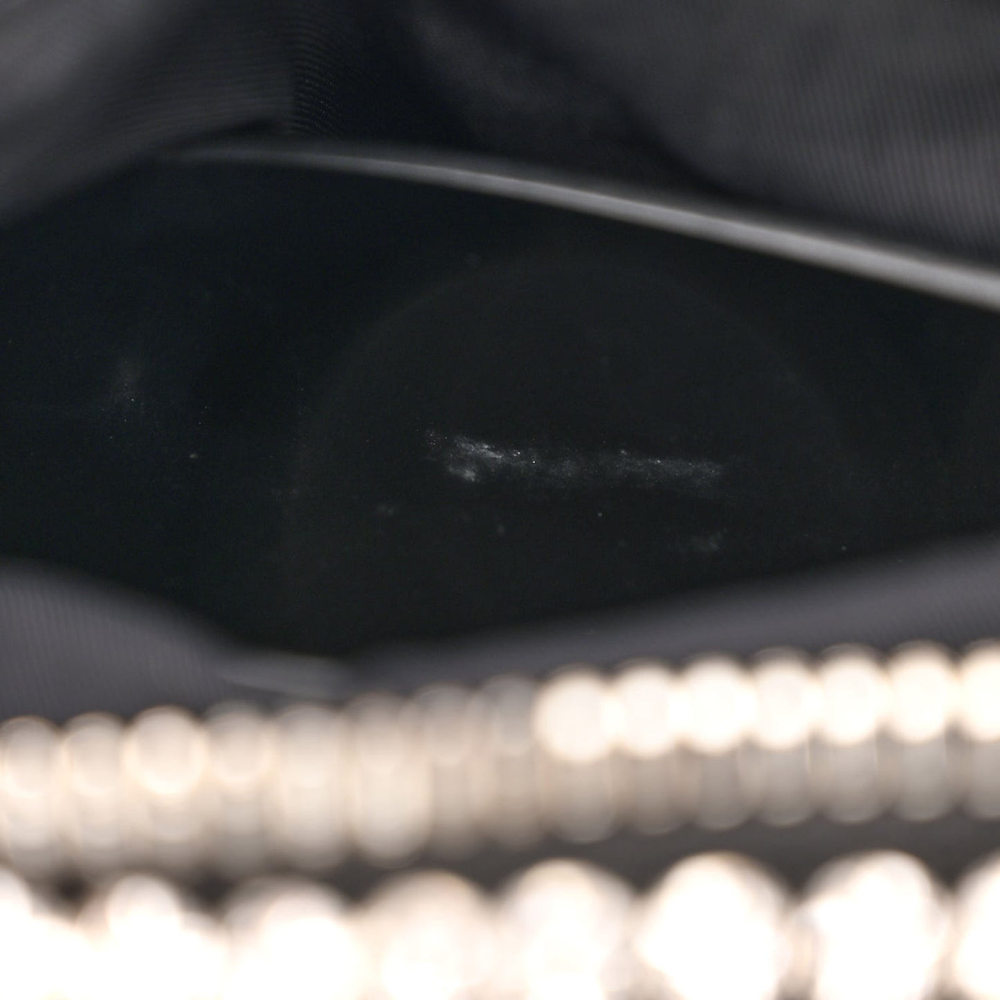 Mesh Crystal Rhinestone Mini Heiress Pouch Black Silver