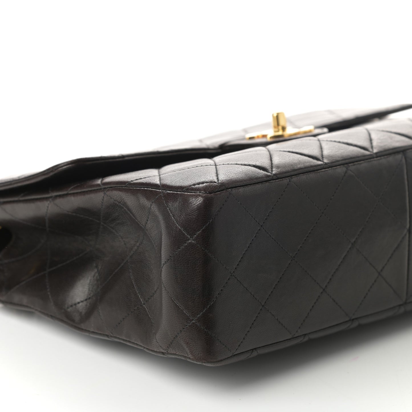 Lambskin Quilted Jumbo Single Flap Black
