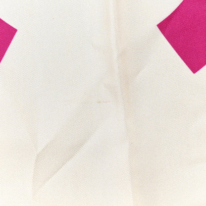 Chanel Silk CC Logo Square Scarf Ecru Black Pink 4 of 5