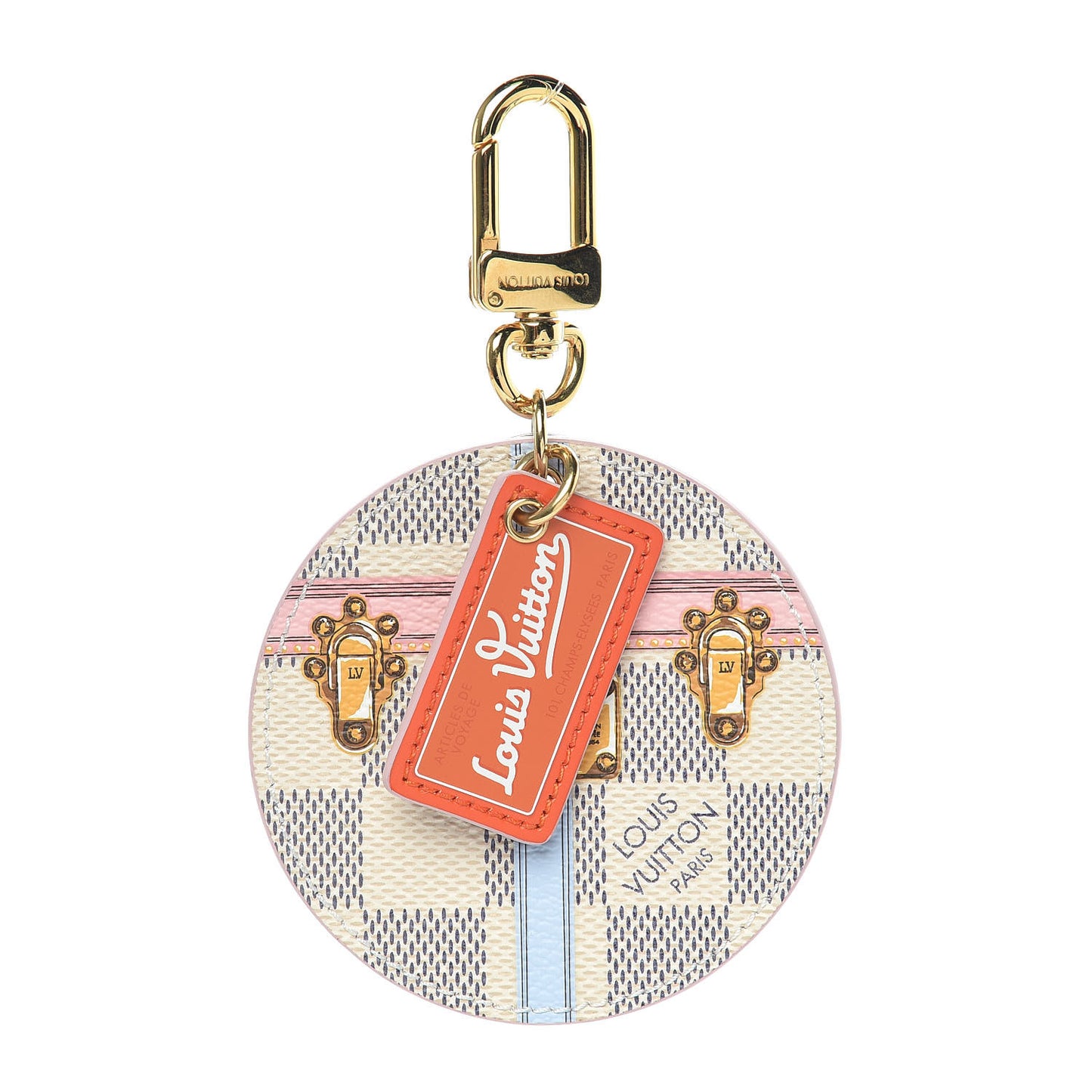 Damier Azur Summer Trunks Bag Charm Key Holder