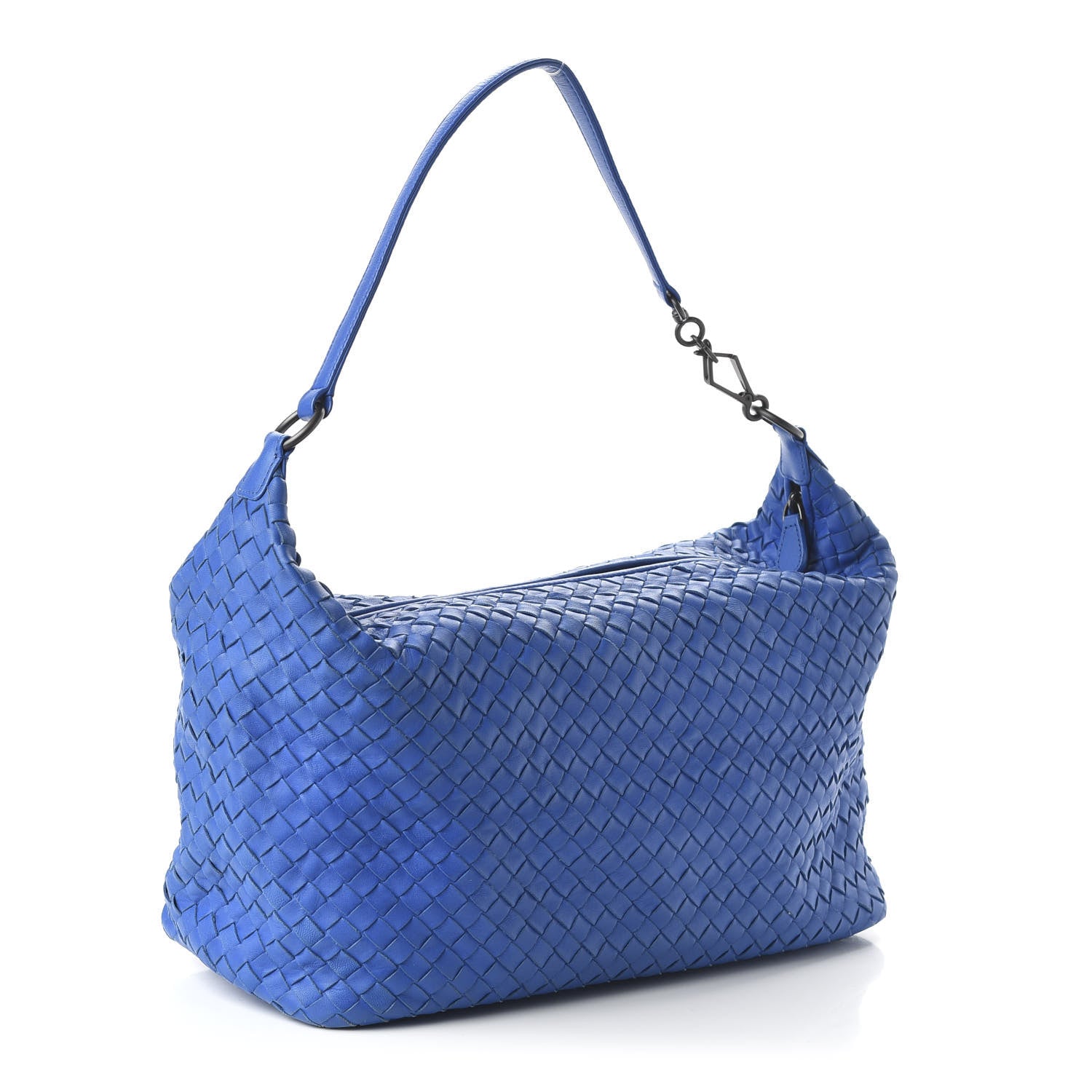Bottega Veneta Nappa Intrecciato Small Shoulder Bag Blue 3 of 9