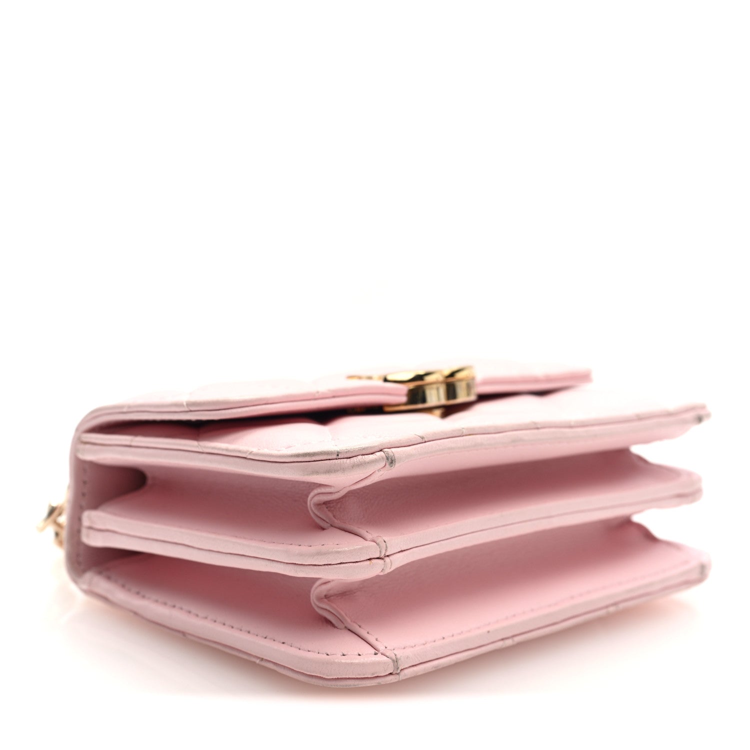 Chanel Lambskin Quilted Pick Me Up Clutch With Chain Pink 4 of 10