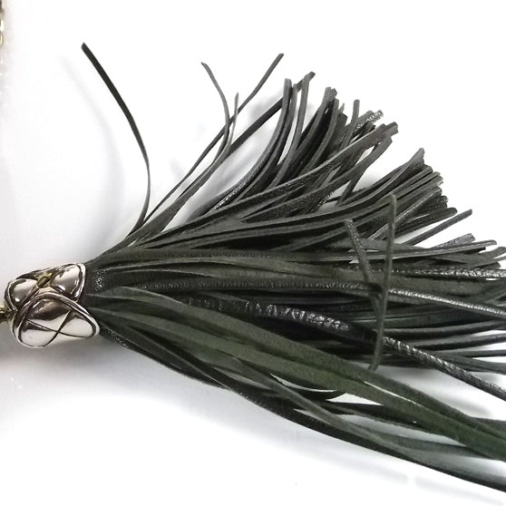 Vintage Quilted Lambskin Tassel Camera Case Black