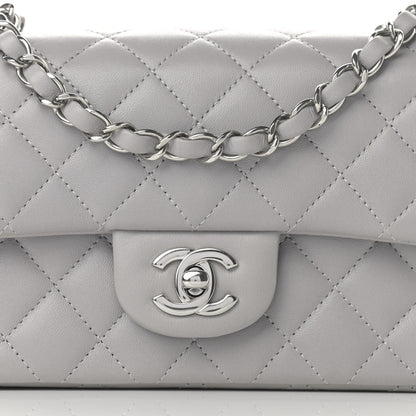 Chanel Lambskin Quilted Mini Rectangular Flap Grey 8 of 12