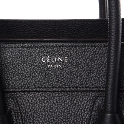 Celine Drummed Calfskin Micro Luggage Black 7 of 11
