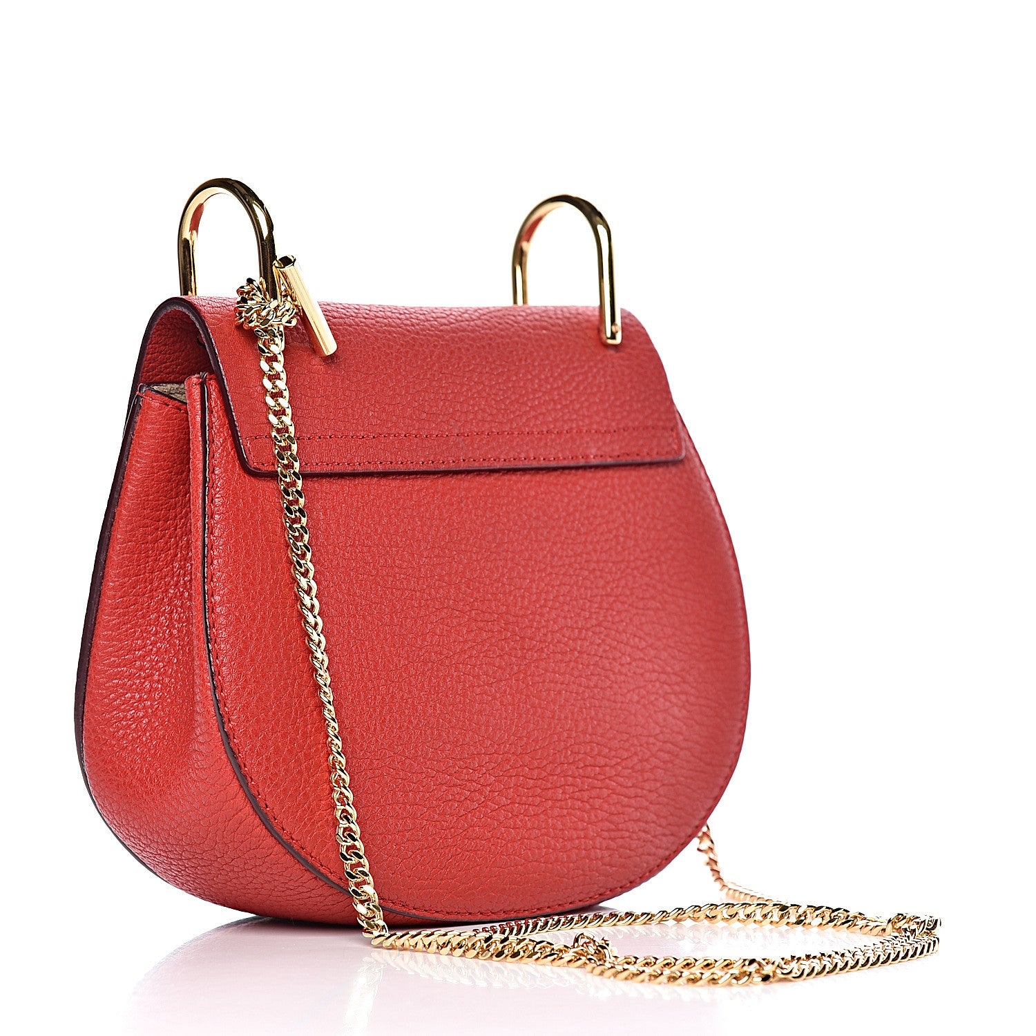 Chloe Grained Lambskin Mini Drew Shoulder Bag Plaid Red 3 of 9