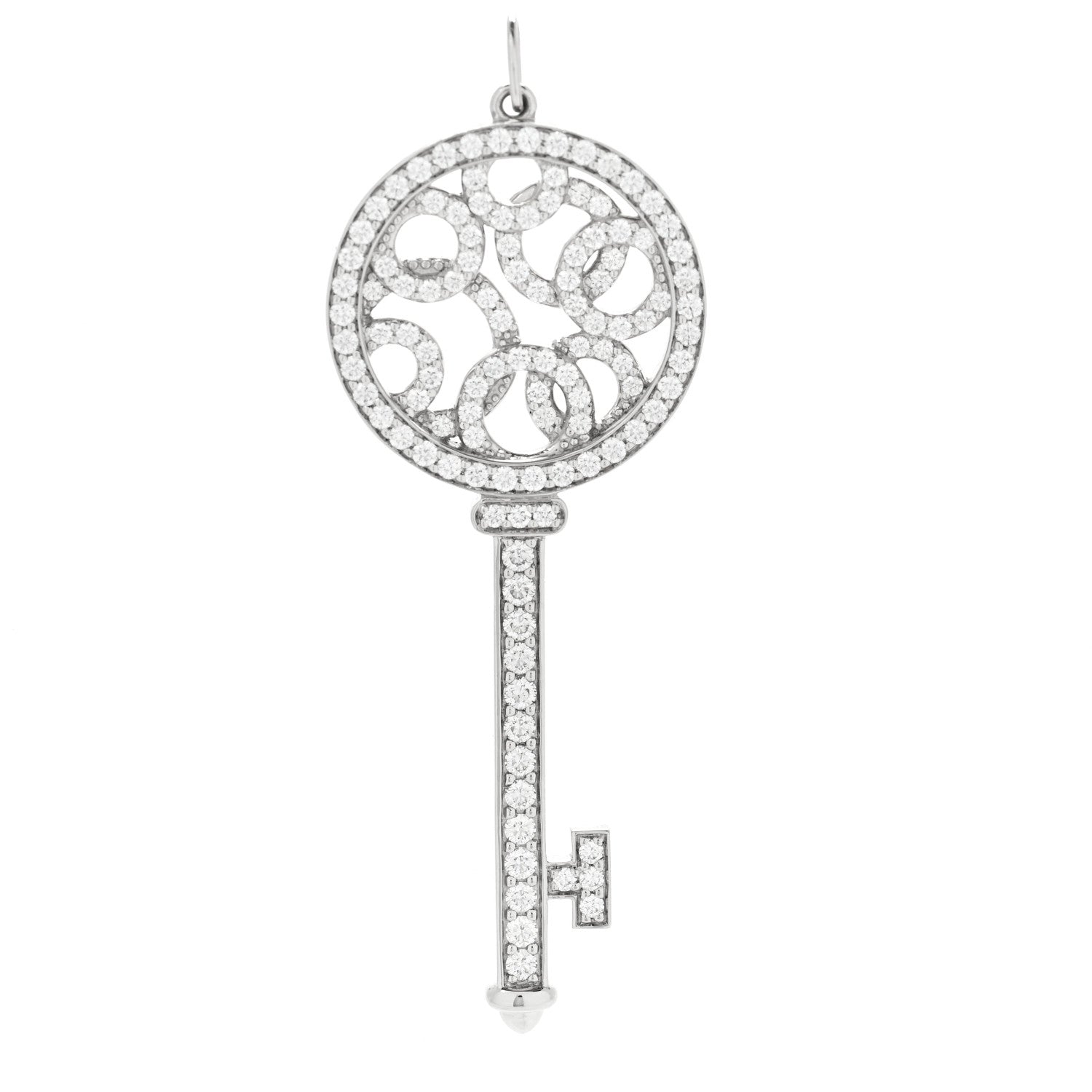 Tiffany Platinum Diamond Bubbles Key Pendant 1 of 4