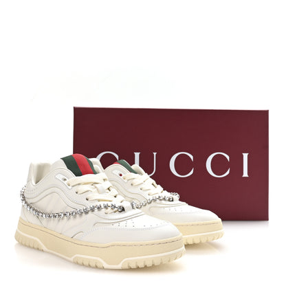 Gucci Calfskin Womens Re-Web Removable Crystal Sneakers 38.5 White 18 of 18