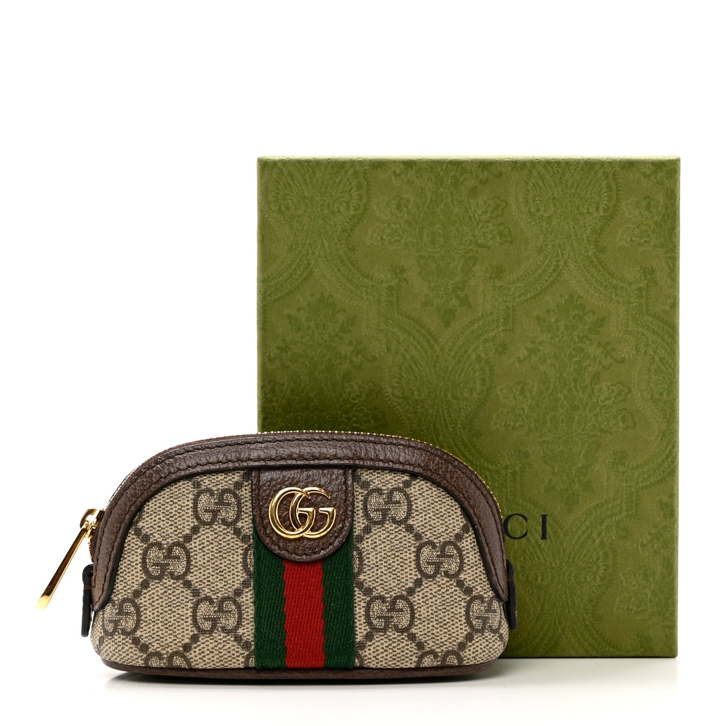 GG Supreme Monogram Web Ophidia Dome Key Pouch Beige New Acero