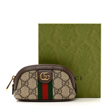 Gucci GG Supreme Monogram Web Ophidia Dome Key Pouch Beige New Acero 7 of 7