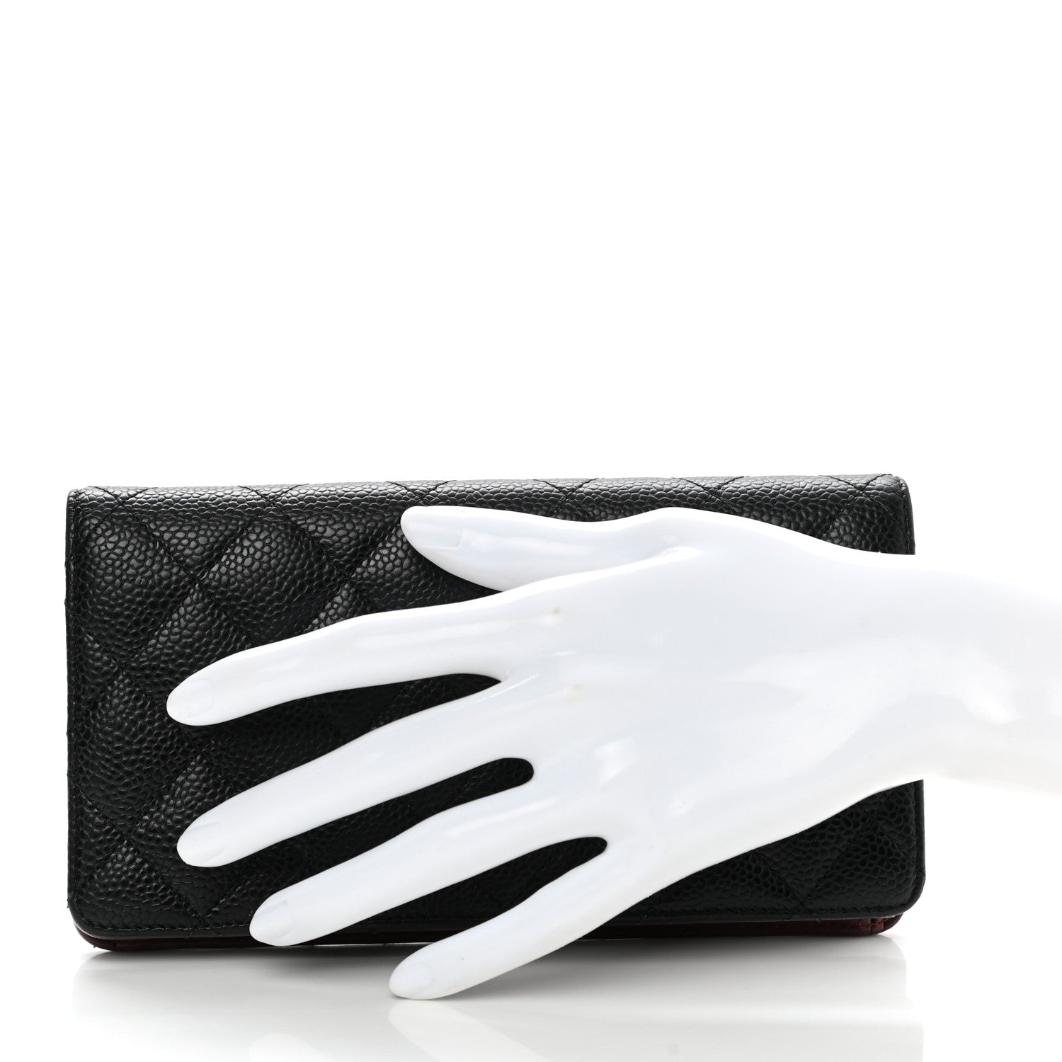 Chanel Caviar Quilted Yen Wallet Black 2 of 11
