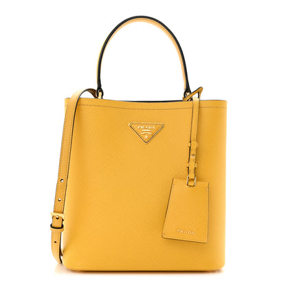 Prada Saffiano Cuir Calfskin Medium Panier Bucket Bag Soleil Black 1 of 11