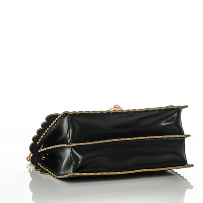 Fendi Vitello Liberty Scalloped Studded Kan I Shoulder Bag Black 4 of 7