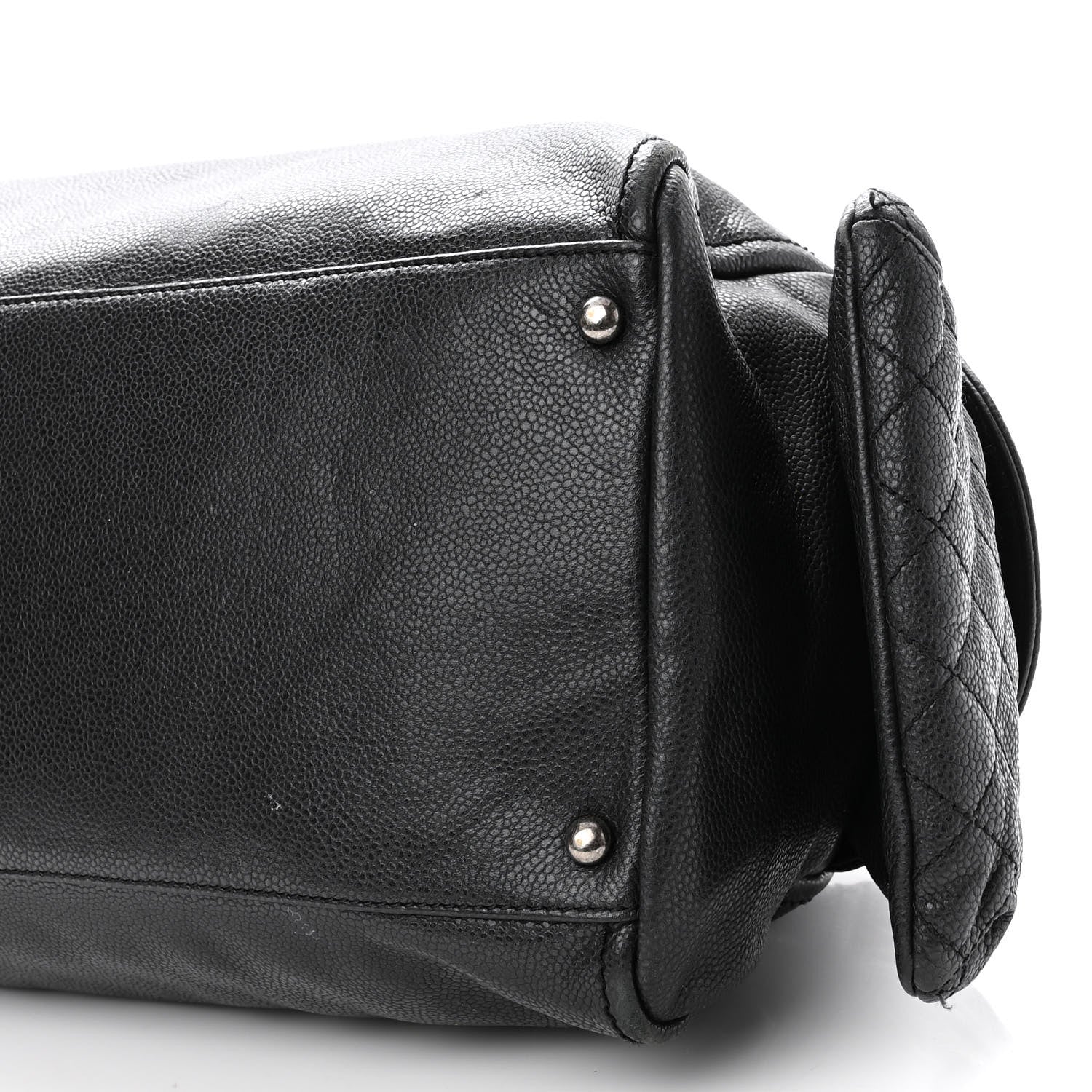 Chanel Glazed Caviar Coco Rider Bowling Bag Black 9 of 12