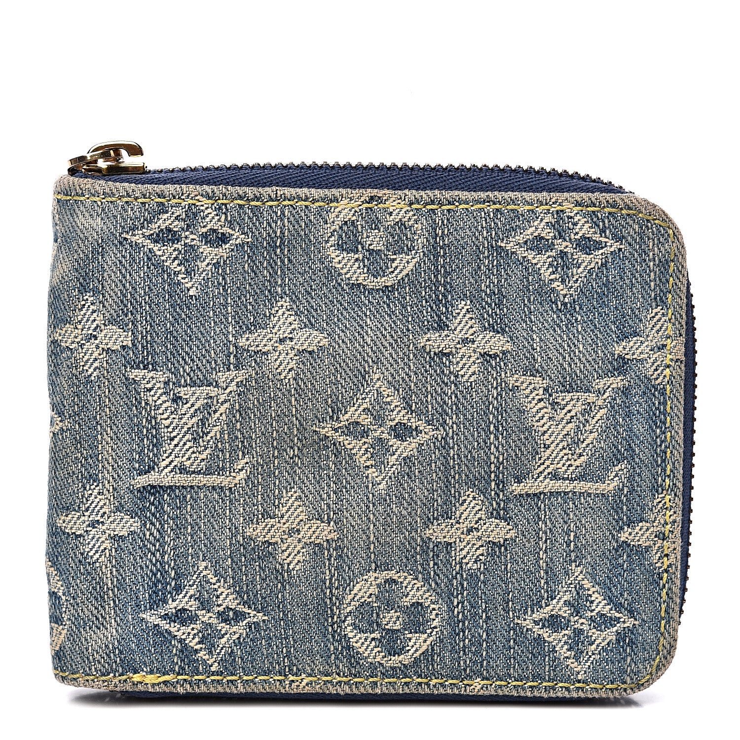 Louis Vuitton Denim Zip Compact Wallet Blue 1 of 11