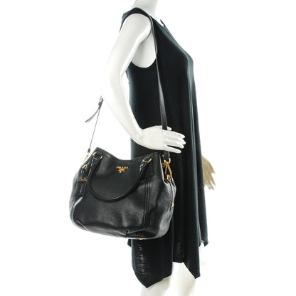 Prada Vitello Daino Tote Nero Black 2 of 9