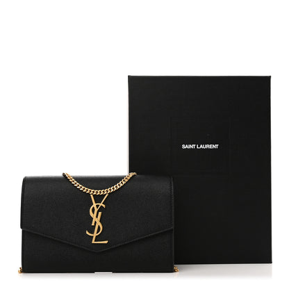Saint Laurent Grain de Poudre Uptown Chain Wallet Black 10 of 10