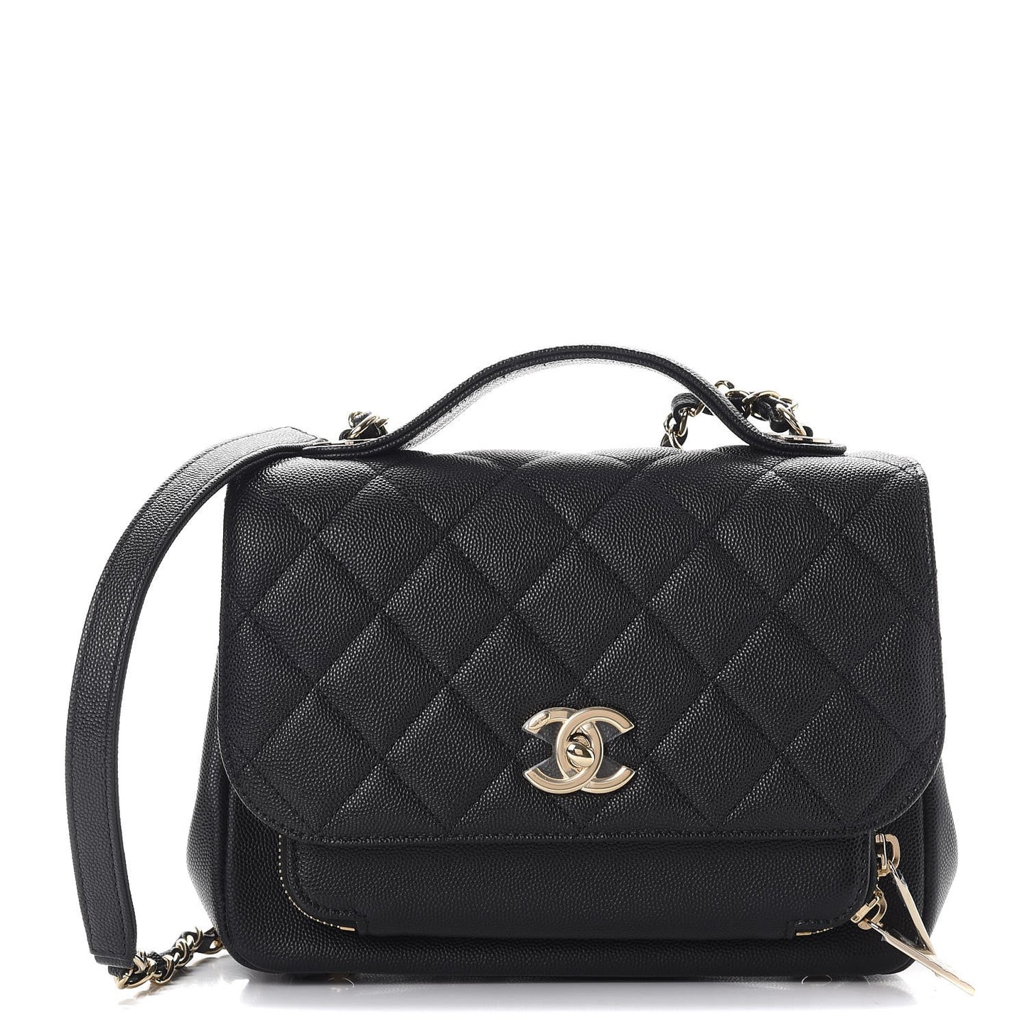Caviar Quilted Medium Business Affinity Flap Black