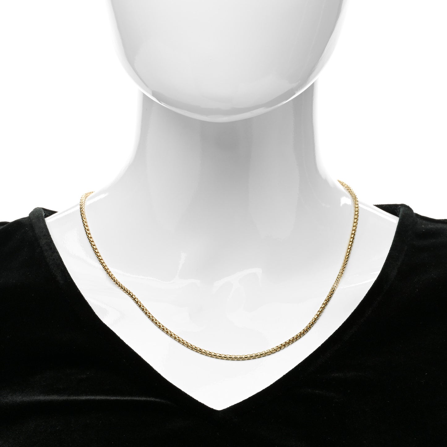 18K Yellow Gold 2.5mm Box Chain Necklace 20"
