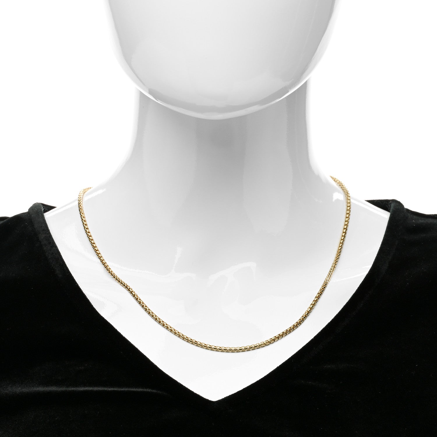 David Yurman 18K Yellow Gold 2.5mm Box Chain Necklace 20" 2 of 5