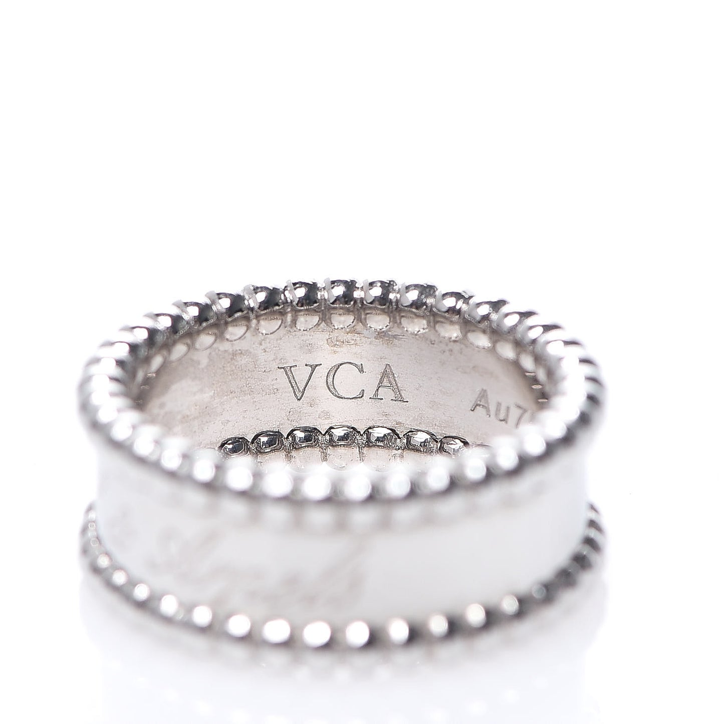 18K White Gold Perlee Signature Ring 48 4.5