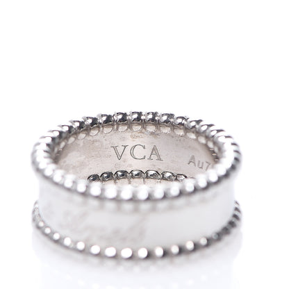 Van Cleef & Arpels 18K White Gold Perlee Signature Ring 48 4.5 5 of 7