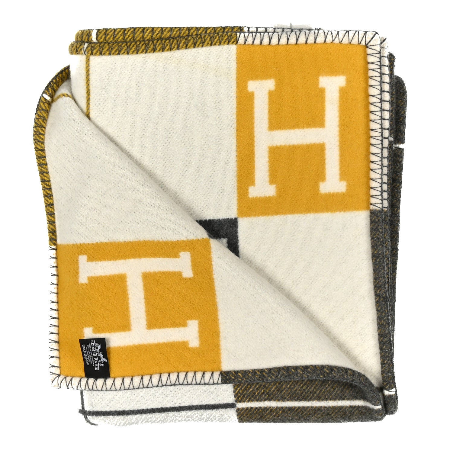 Hermes Wool Cashmere Avalon III Blanket Gris Soleil 2 of 4