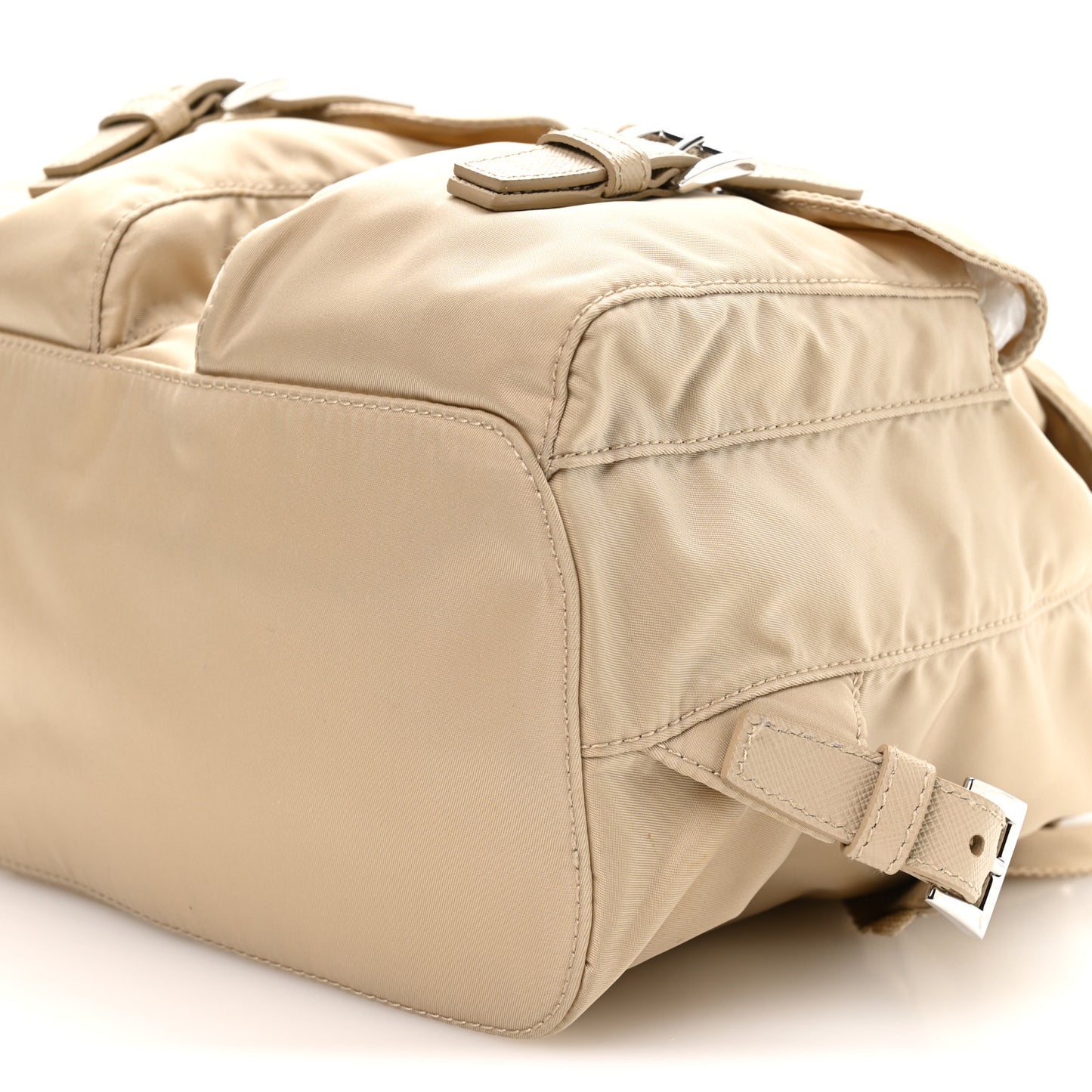 Re-Nylon Saffiano Small Backpack Desert Beige