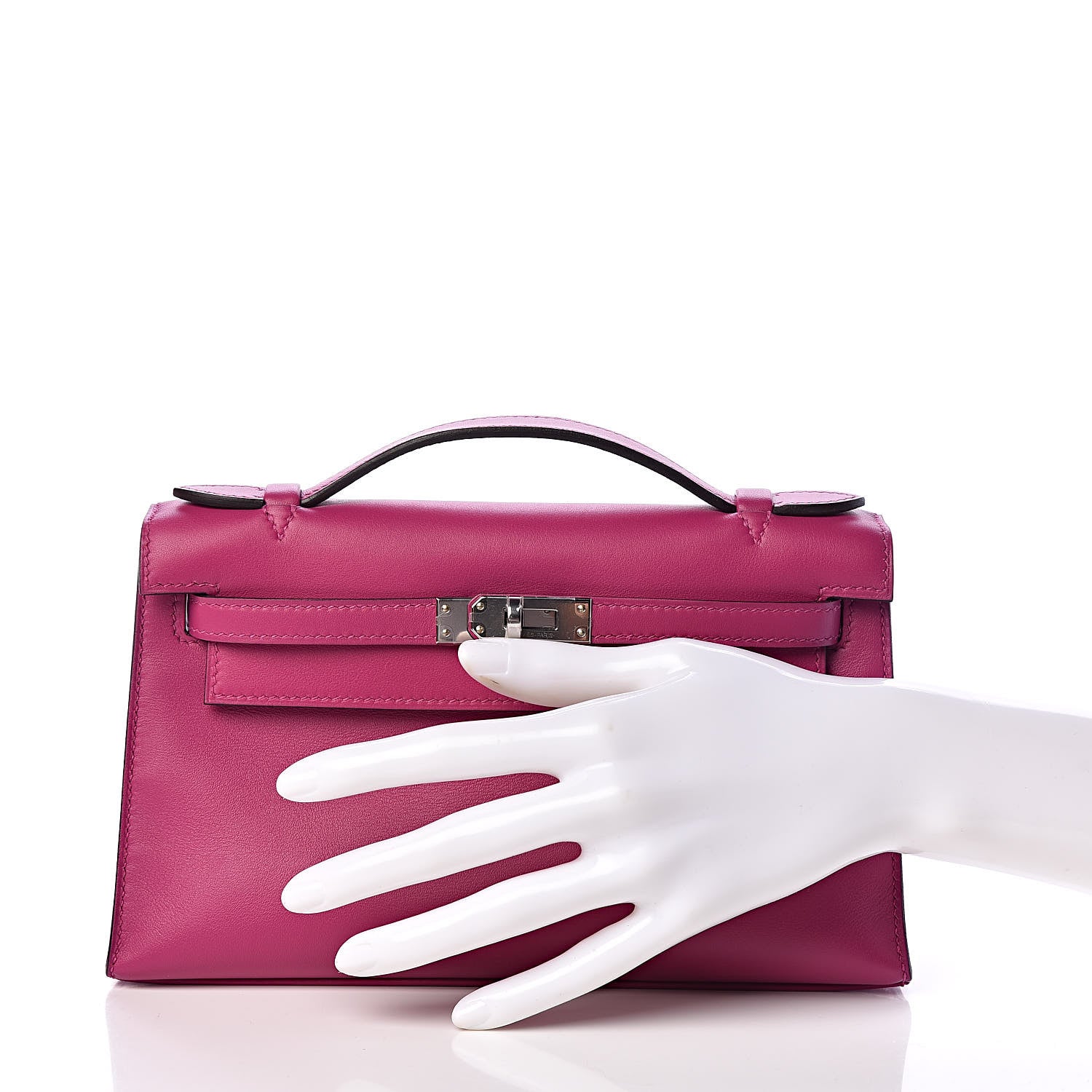 Hermes Swift Kelly Pochette Clutch Rose Pourpre 2 of 14