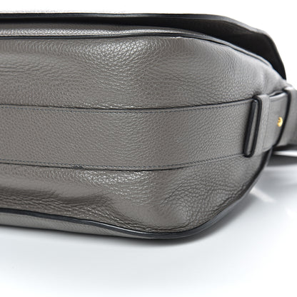 Tom Ford Grained Calfskin Soft Jennifer Saddle Bag Graphite 8 of 14