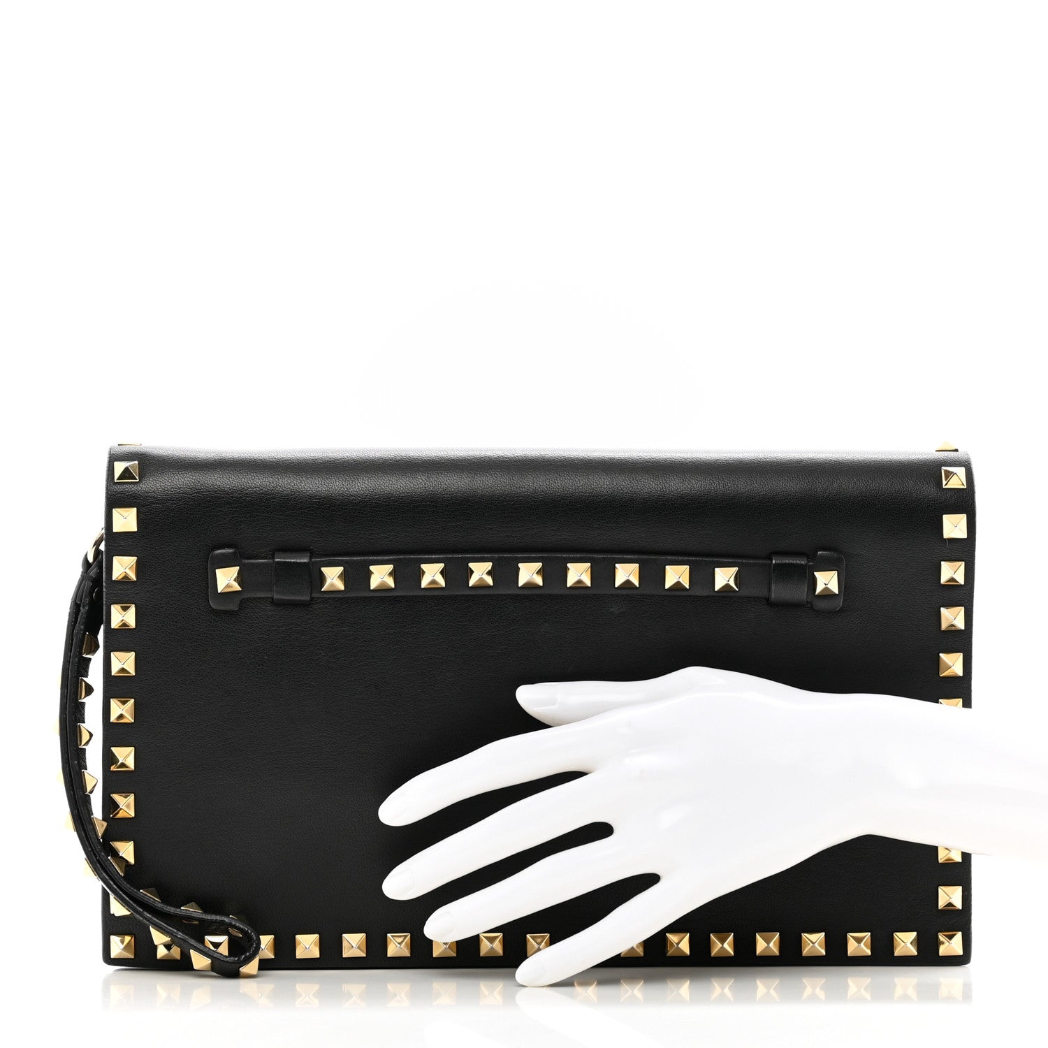 Valentino Garavani Nappa Rockstud Wristlet Clutch Black 2 of 8