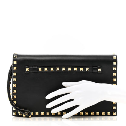 Valentino Garavani Nappa Rockstud Wristlet Clutch Black 2 of 8
