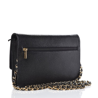 Chanel Caviar Timeless CC Wallet On Chain WOC Black 3 of 10