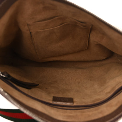 Gucci GG Supreme Monogram Tian Web Medium Flat Messenger Beige Multicolor New Acero 5 of 12