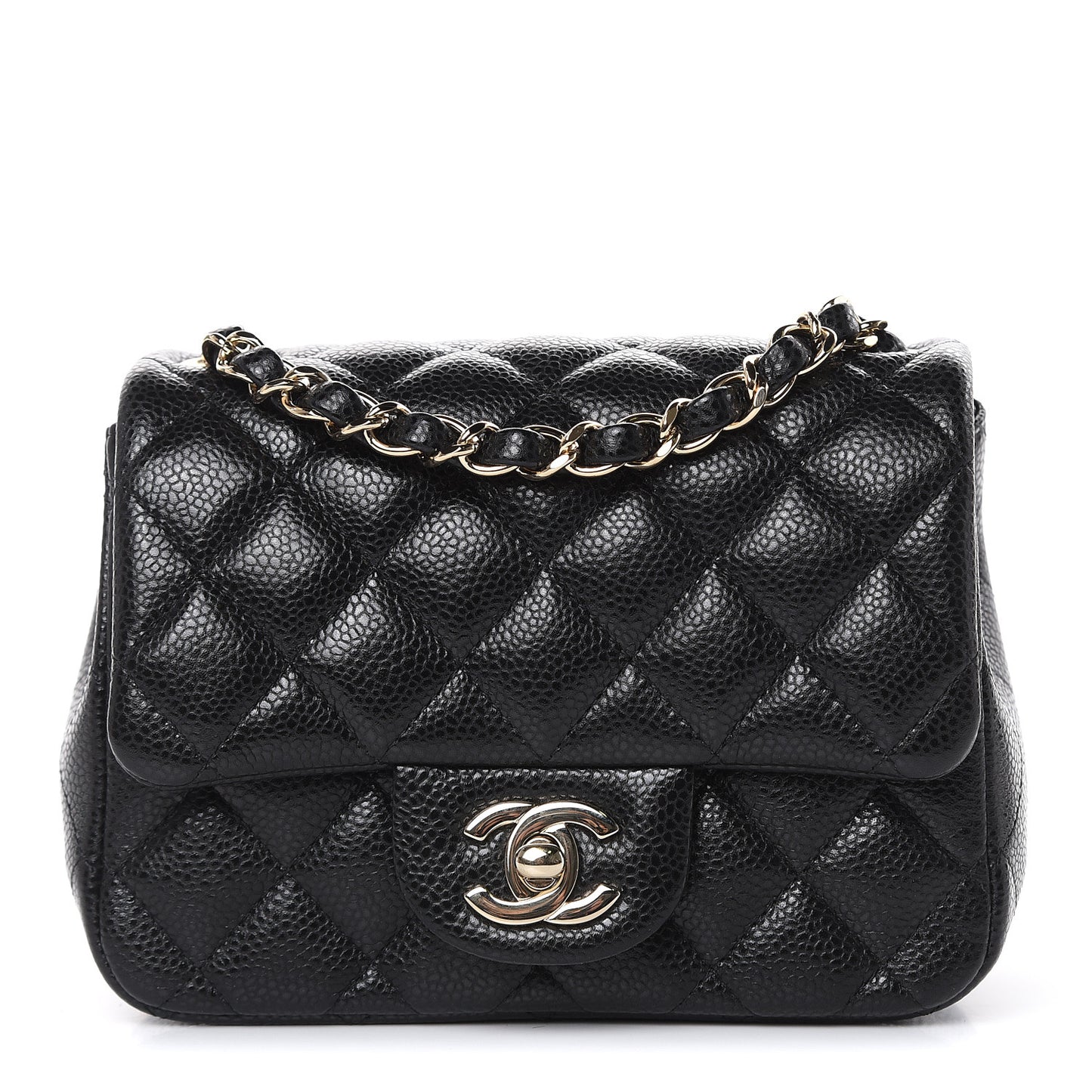 Caviar Quilted Mini Square Flap Black