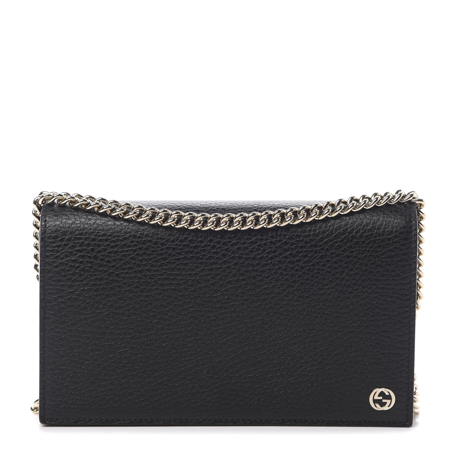 Gucci Dollar Calfskin Medium Betty Chain Wallet Black 1 of 11