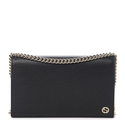 Gucci Dollar Calfskin Medium Betty Chain Wallet Black 1 of 11
