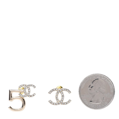 Chanel Crystal CC No 5 Earrings Gold 2 of 5