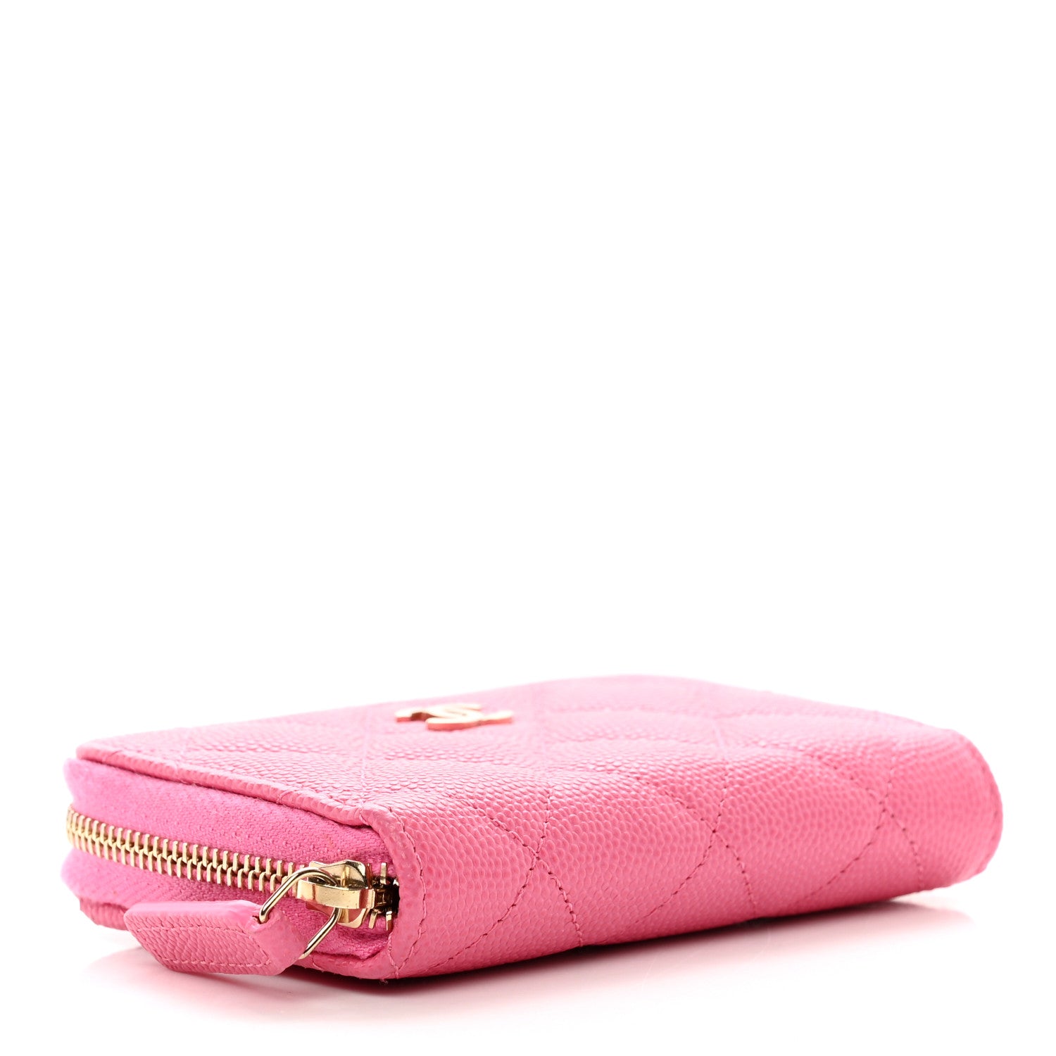 Chanel Caviar Quilted Zip Coin Purse Pink 4 of 7