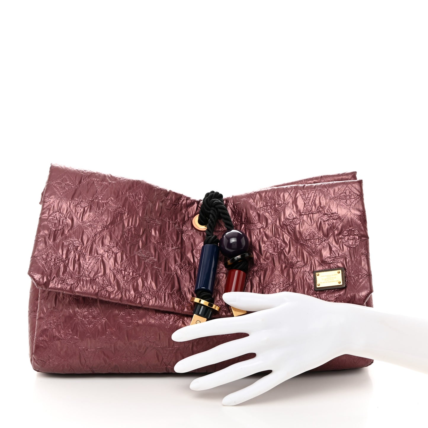 Jacquard Quilted Monogram Limelight African Queen Clutch Mara