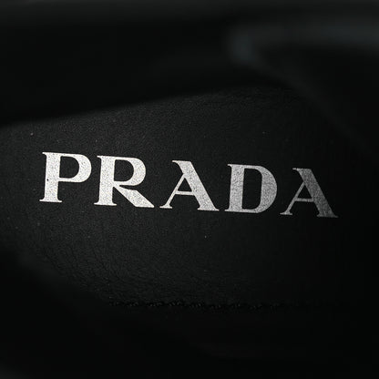 Prada Spazzolato Rois Nylon Metal Triangle Logo Monolith Pouch Pocket 55mm Boots 41 Black 9 of 14
