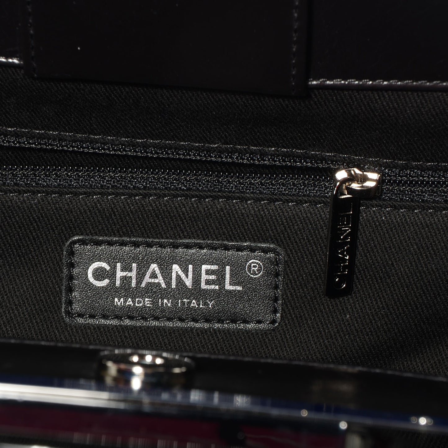 Glazed Calfskin CC Delivery Small Tote Black