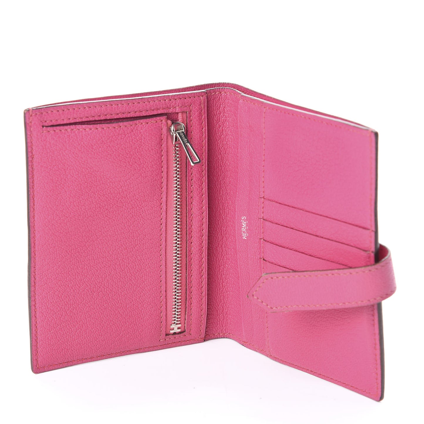 Chevre Mysore Bearn Compact Wallet Rose Shocking