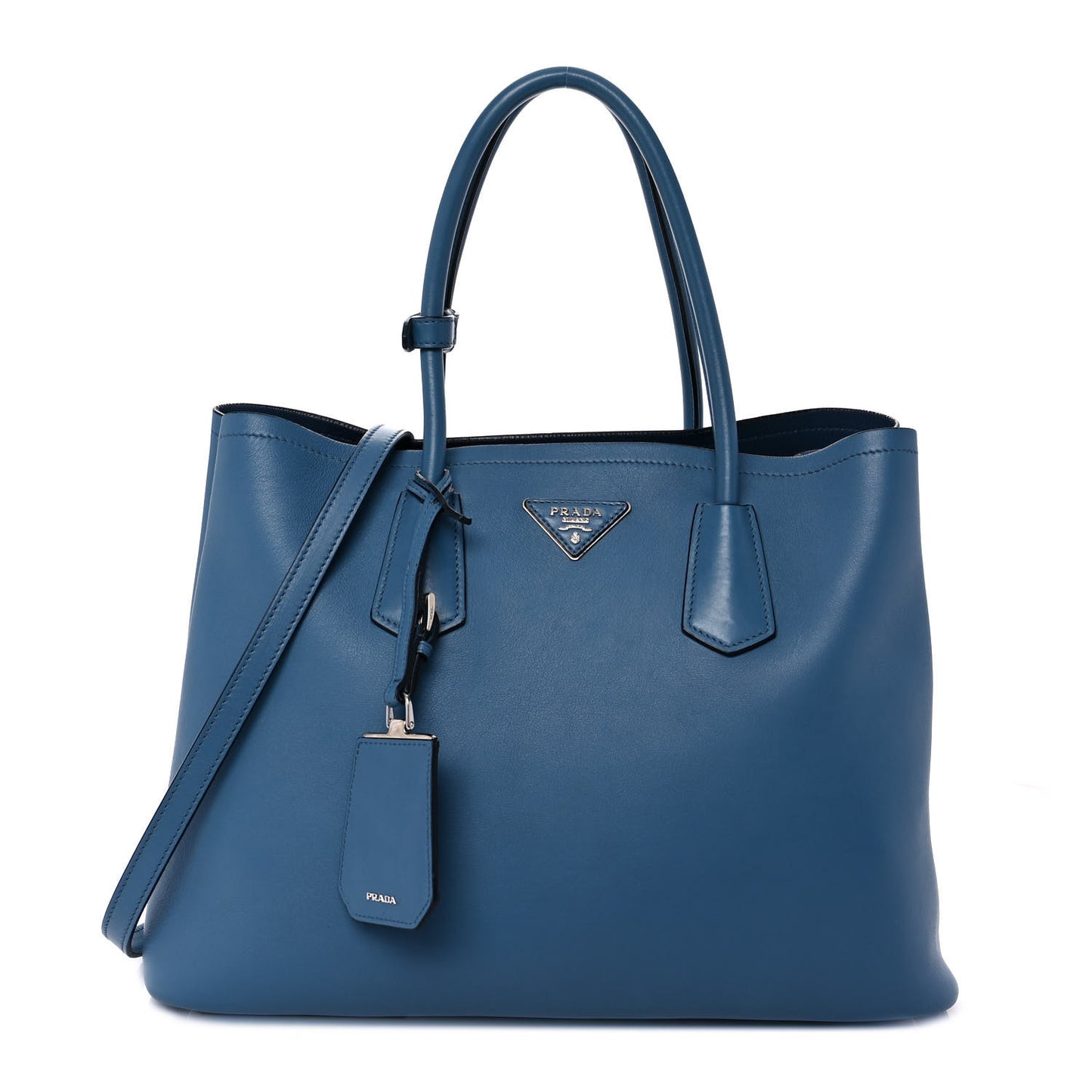 City Calfskin Large Double Bag Avio