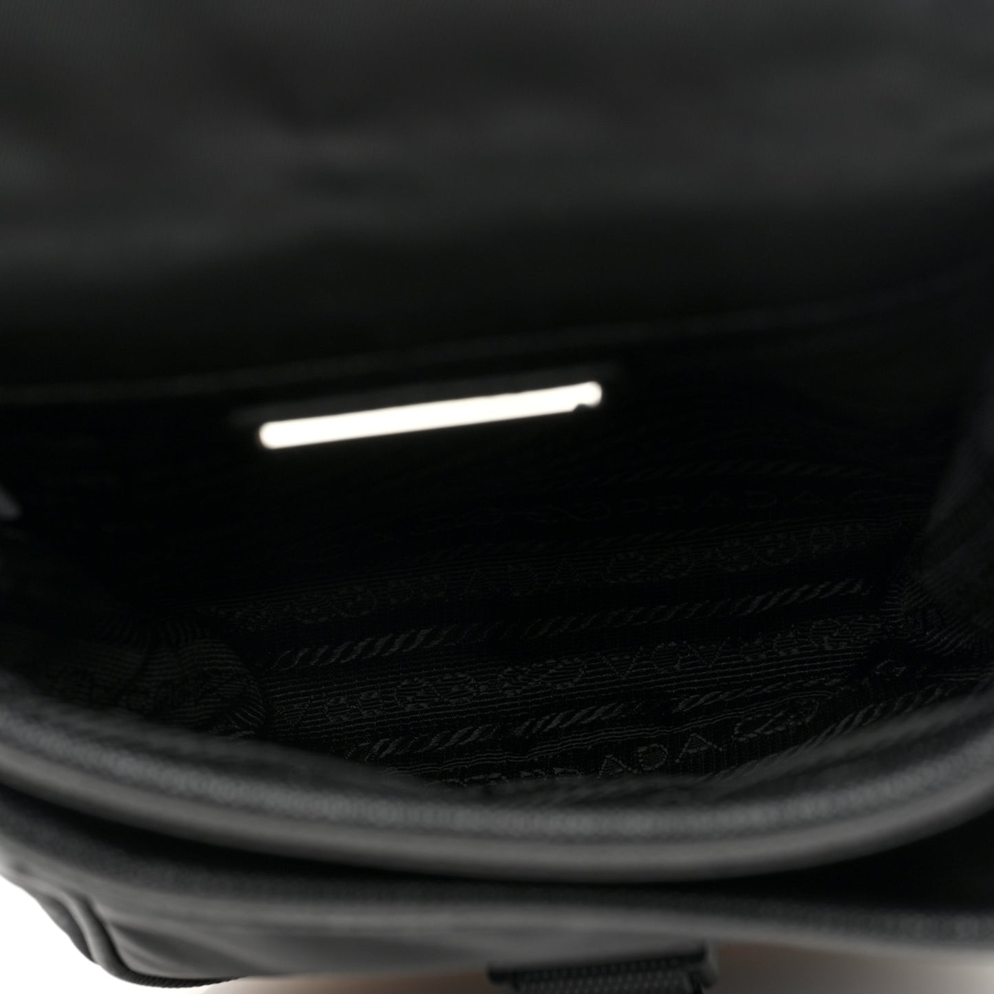 Re-Nylon Saffiano Mini Pocket Single Snap Buckle Messenger Bag Black