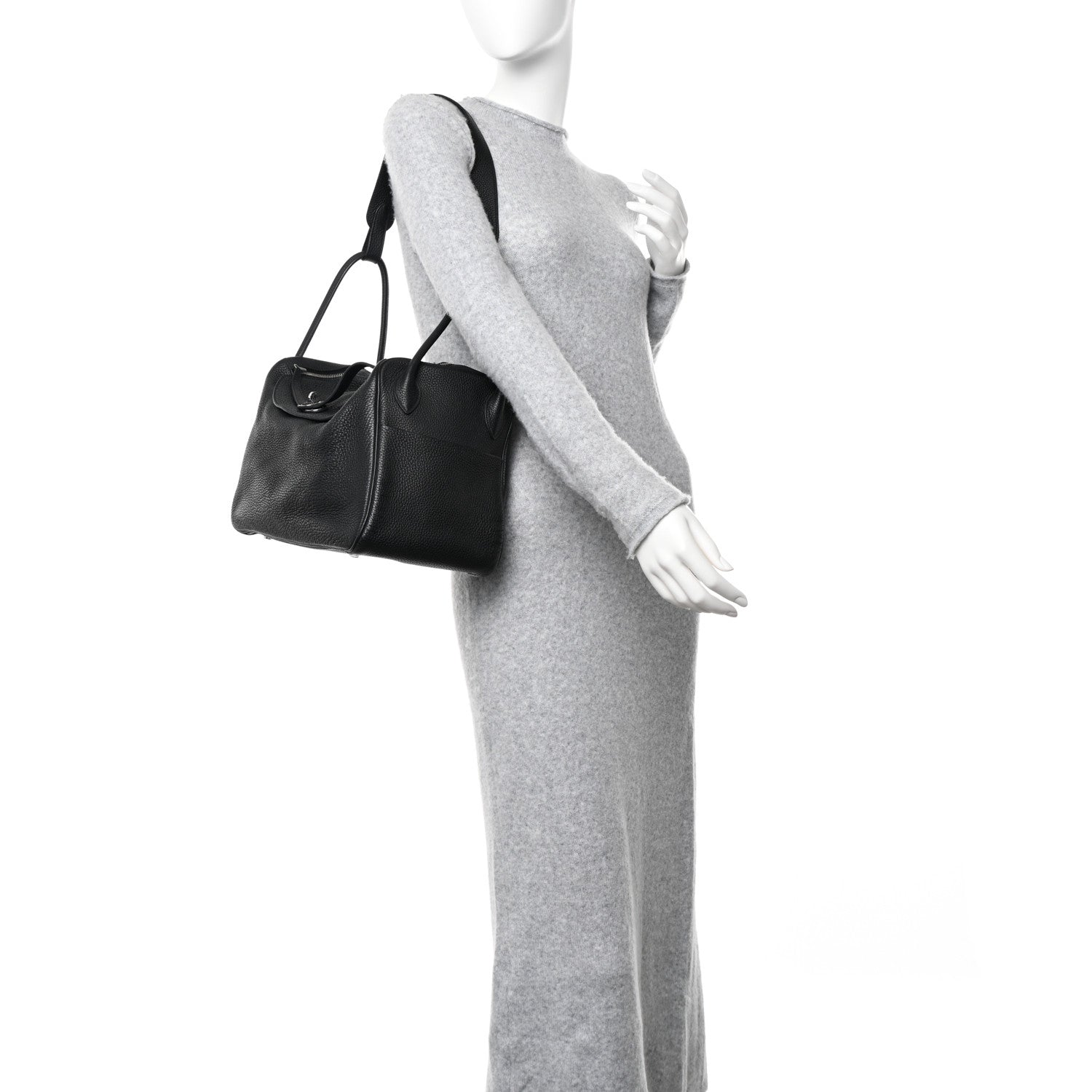 Hermes Taurillon Clemence Lindy 34 Black 2 of 10