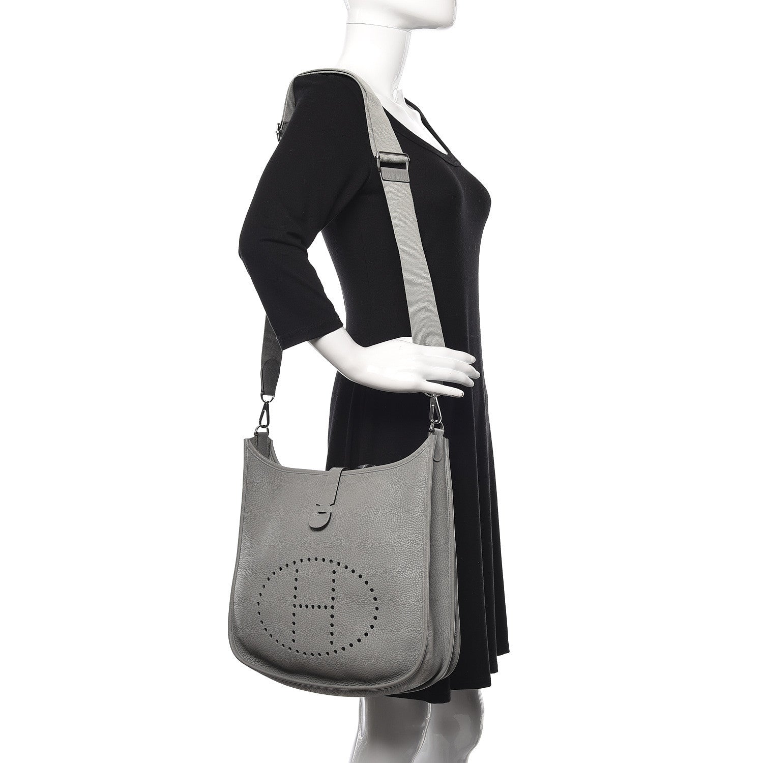 Hermes Taurillon Clemence Evelyne III GM Gris Mouette 2 of 13