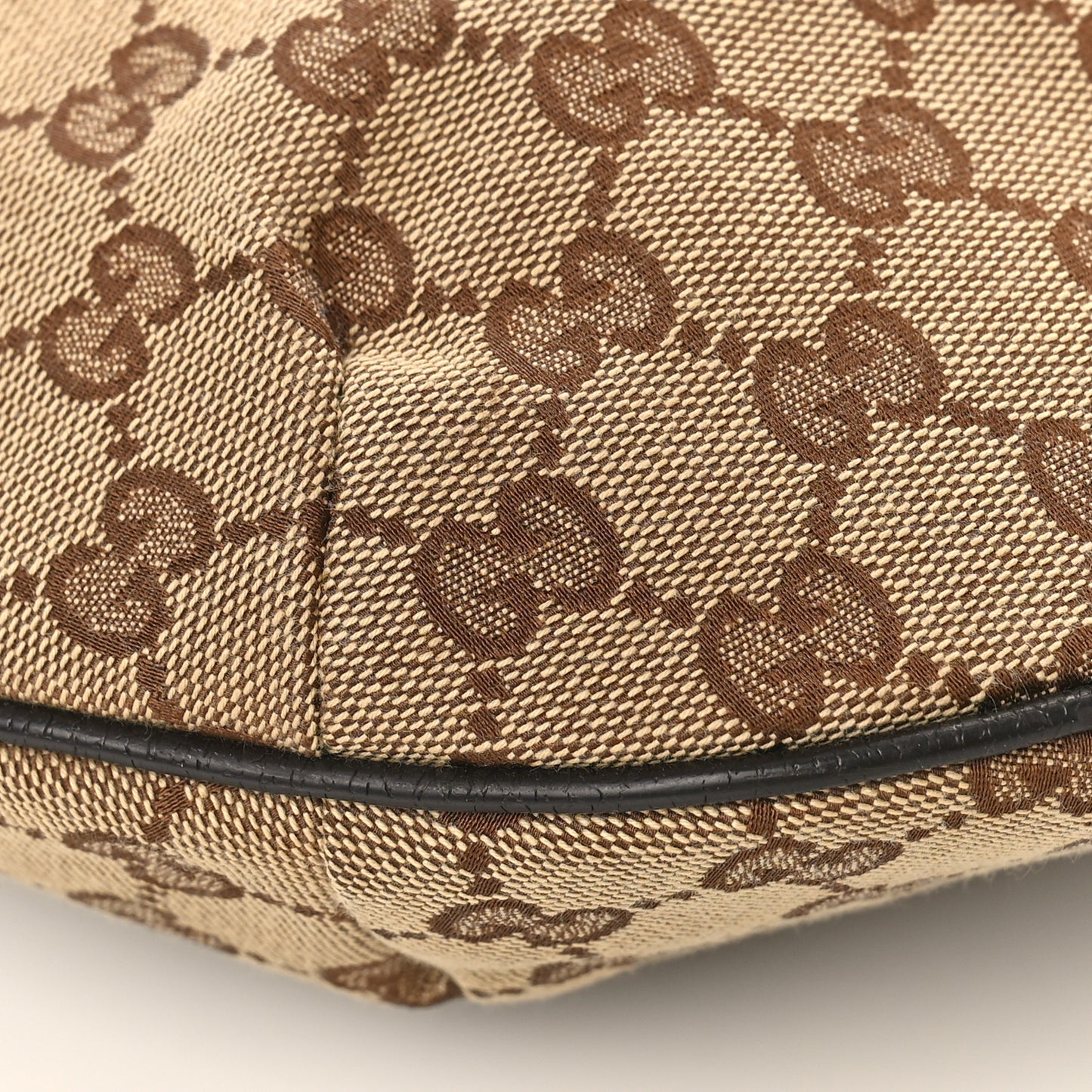 Monogram Web Medium Half Moon Hobo Dark Brown